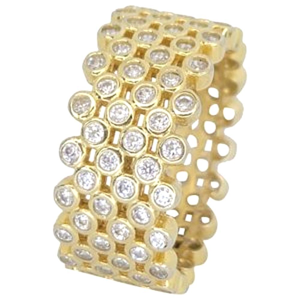 18K Yellow Gold Plated 925 ss 4.60cttw Diamond Simulant Eternity Ring Size 9 1/2